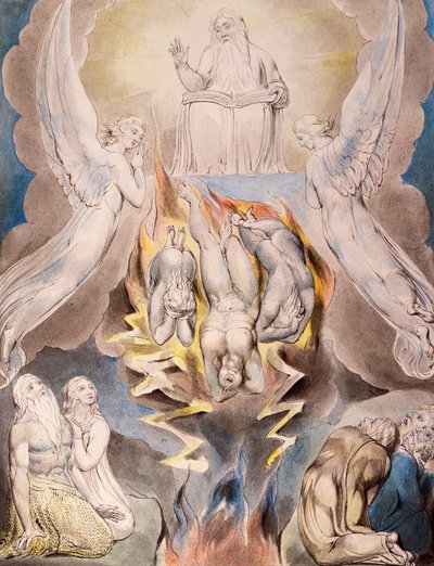 De val van Satan door William Blake